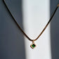 Mystic Green Glow Pendent  with Snake Chain || 18K Gold-Plated-Step - Up