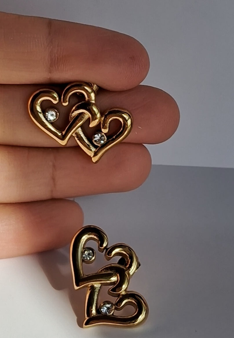 Heart Earrings || 18K Gold-Plated-Step - Up