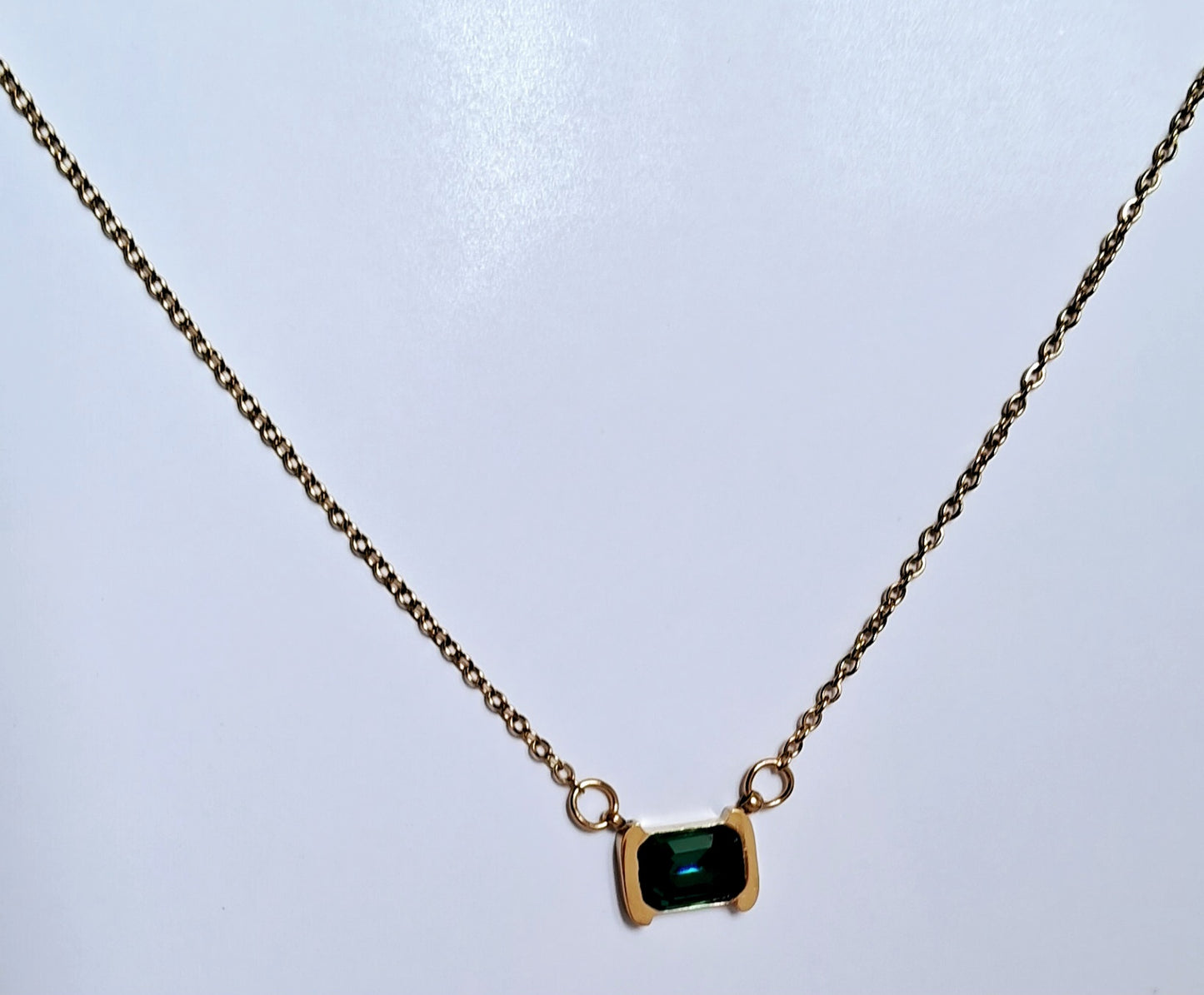Emerald Necklace | 18K Gold Plated-Step - Up