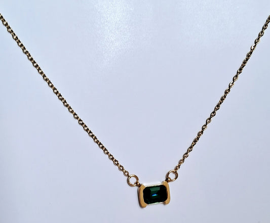 Emerald Necklace | 18K Gold Plated-Step - Up