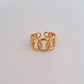 Zara Blaze Adjustable Ring | 18K Gold-Plated-Step - Up