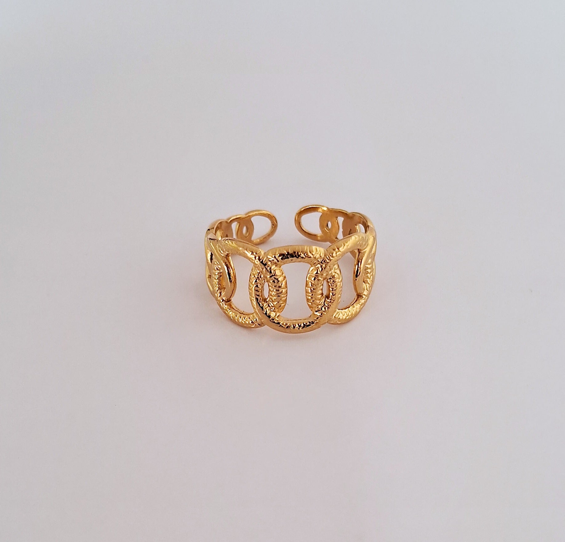 Zara Blaze Adjustable Ring | 18K Gold-Plated-Step - Up